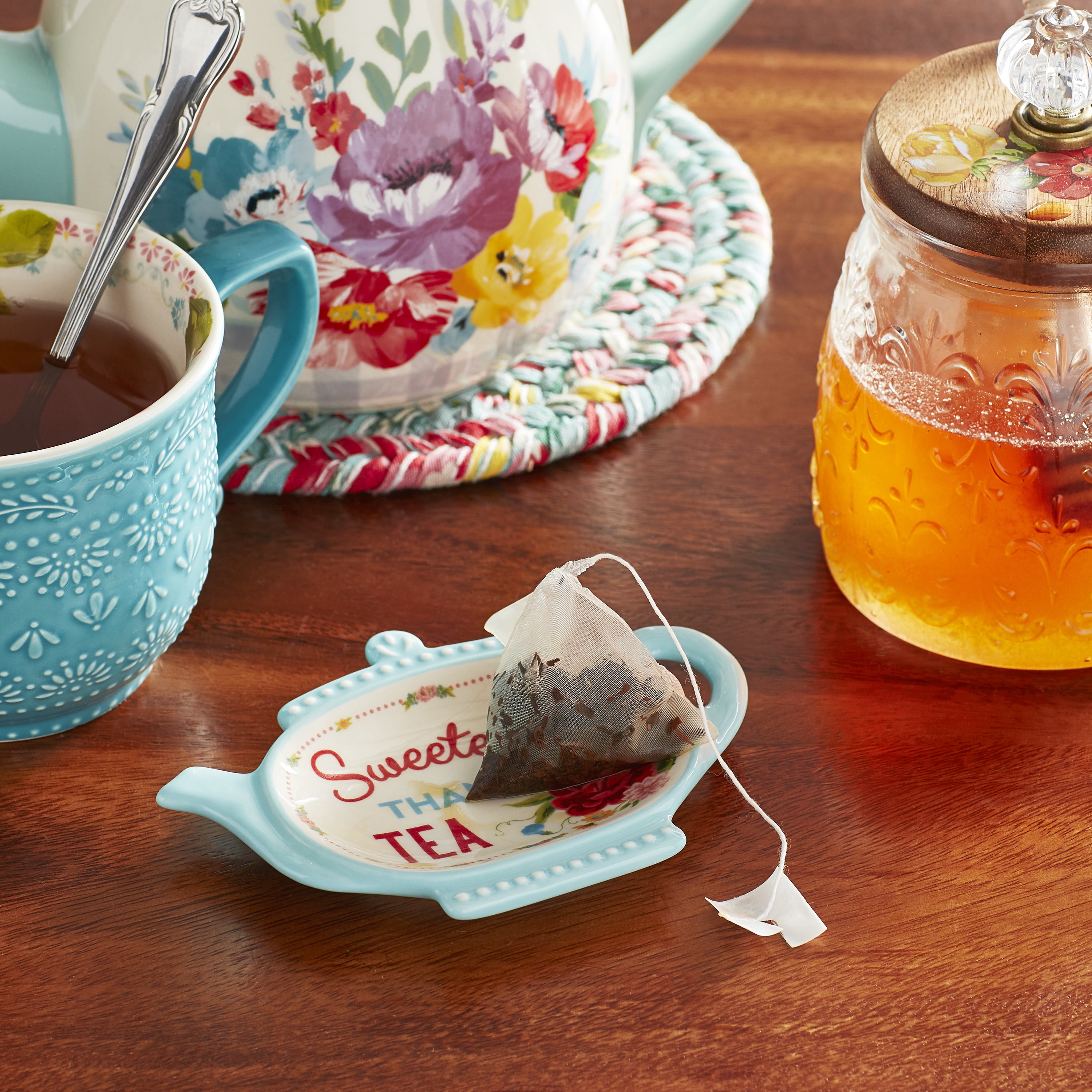 The Pioneer Woman Floral Multi-color Stoneware Tea Bag Holder