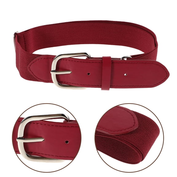 EXHUMKY Youth Elastic Baseball Belt in Dark Red, Comfortable and Secure Fit for Sports and Waist Support