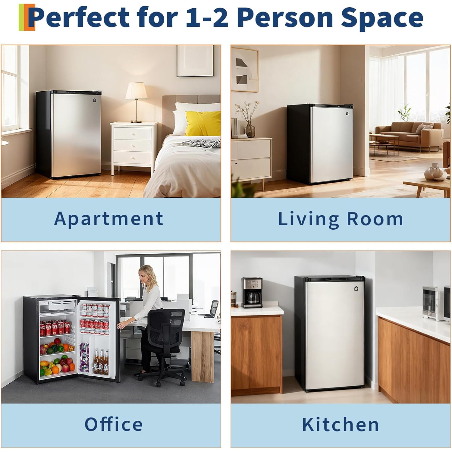 Festisoul 4.5 Cu. Ft. Compact Refrigerator Single Door Mini Fridge with Energy-Efficient & Quiet Operation for Dorm, Office, Bedroom Bar Use, Silver