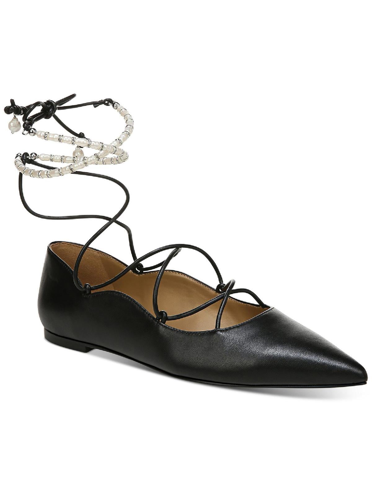 Sam Edelman Womens Winslet Leather Lace-Up Ballet Flats - Walmart.com