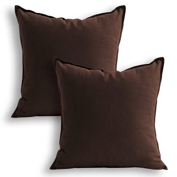 Juego de fundas de almohada Jeanerlor SureGuard de lino de algodón natural x2