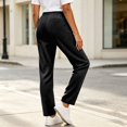 thumbnail image 6 of Womens Casual Pants Solid Color Wide Fit Trouses Straight Leg Athletic Work Pants With Pockets, 6 of 6
