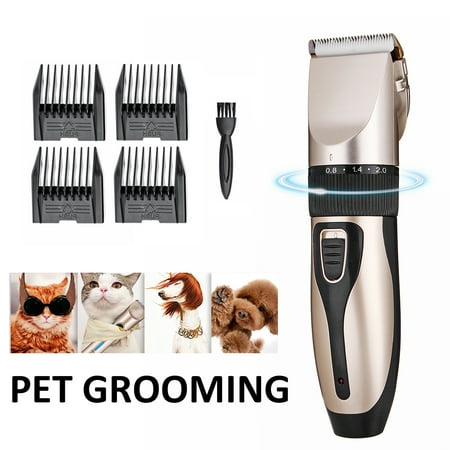 MECO Professional Quiet Mute Electric Trimmer Clipper Shaver Grooming Kit Set for Pet Cat Dog