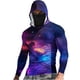 thumbnail image 3 of Ceisia Purple-Blue Nebula Print Hooded Top Men's Slim Fit Long Sleeve UV Protective Face Mask Shirt Orange L Gifts, 3 of 5