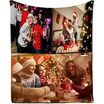 Custom Photo Picture Blanket, Personalised Blanket with Text Collage Pictures, Soft Custom Blanket Gifts, for Kid Mum Dad Friend Couple Birthday Wedding Gift