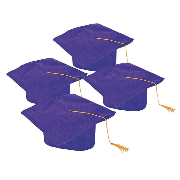 Bulk 36 Pieces Kid’s Purple Elementary School Graduation Mortarboard Hats