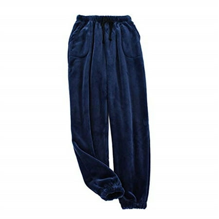 

Kiapeise Kiapeise Men s Winter Thickened Flannel Pajama Pants Close-up Leg-cutting Home Trousers High Waist Loose Coral Fleece Home Trousers