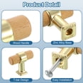 thumbnail image 3 of Uxcell 6 Pcs T Bar Tiradores de Cajón de Madera con Agujero Único y Tornillos, Madera/Dorado, 3 of 6