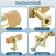 thumbnail image 3 of Uxcell 6 Pcs T Bar Tiradores de Cajón de Madera con Agujero Único y Tornillos, Madera/Dorado, 3 of 6