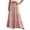 Pink, variant on YuXingFu Cotton Linen Beach Skirt for Women Solid Color Buckle Long Skirt Boho Smocked Waist Casual Dark Blue S