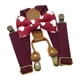 thumbnail image 1 of Tirantes y pajarita para niños con espalda en Y y 4 clips metálicos para esmoquin para niños y niñas Rojo oscuro, 1 of 9