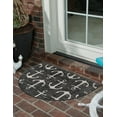 thumbnail image 2 of Unique Loom Outdoor Coastal Collection Area Rug - Ahoy (3' 1" x 6' 1" Hearth Charcoal/Ivory), 2 of 10