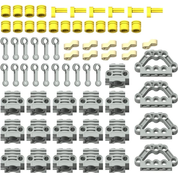 67pcs Technical Parts Engine Kit - Includes Cylinder, Piston, Connecting Rod, Pin Connector Block, Crankshaft & Crankshaft Center - Compatible with MOC-Technic Building Sets