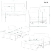 Gewnee 46 Velvet Convertible Sleeper Sofa Bed with Pull-Out Futon Couch for Small Spaces, Apartment & Living Room - Black