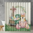 thumbnail image 2 of Easter Egg Shiba Inu Bunny Ear Welcome Spring Truck Shower Curtain Shibas Dog Lovers Gifts Idea Waterproof Bathroom Bathtub Curtain - 12002, 2 of 5