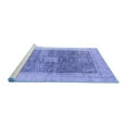 thumbnail image 2 of Ahgly Company Machine Washable Indoor Round Abstract Blue Modern Area Rugs, 7' Round, 2 of 4