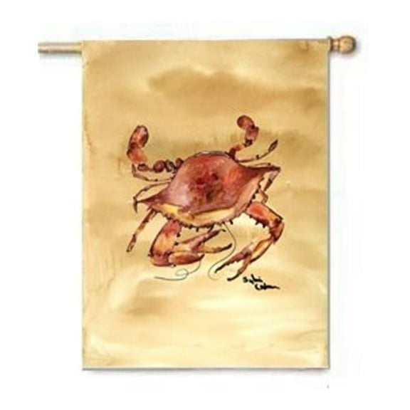 Carolines Treasures 8155CHF 28 x 40 in. Crab Flag Canvas House Size