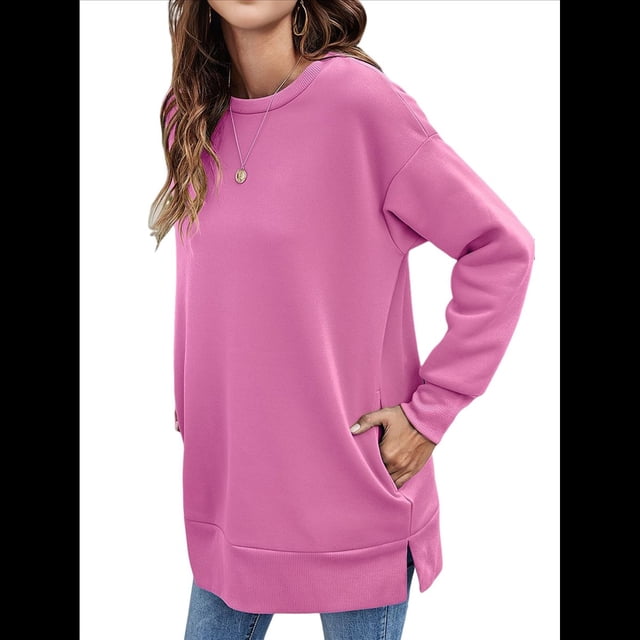 Sudaderas para Mujer, Sudaderas de Cuello Redondo de A , Suéteres Casuales Holgados, Conjuntos Cómodos de Otoño. Vino Tinto M