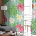 thumbnail image 6 of Tropical Plant Leaves Hibiscus Tulle Curtains for Living Room Bedroom ration Transparent Chiffon Sheer Voile Window Curtain, 6 of 7