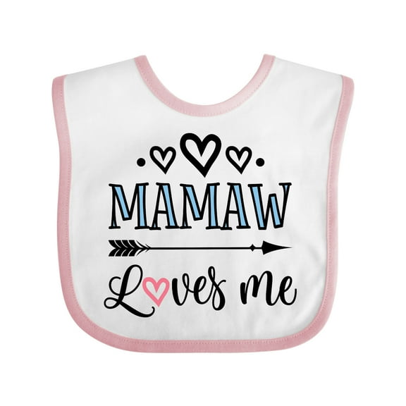Inktastic Mamaw Loves Me Grandchild Girls Baby Bib
