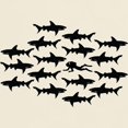 thumbnail image 3 of CafePress - Scuba Diver Swimming In School Of Sharks T Shirt - Men's Classic Graphic T-Shirt, 3 of 4