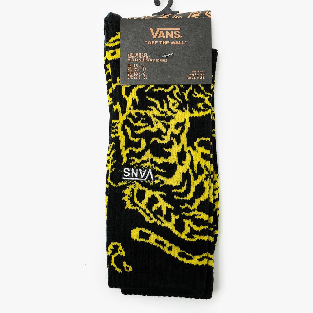 Vans Off The Wall Men's Angry Animal Crew Socks - Black/Yellow Size 6.5-9) - Walmart.com