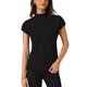 thumbnail image 1 of Suéter sin mangas de cuello alto para mujer Inspire Chic, suéter de punto casual, color negro, 1 of 6