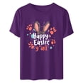 thumbnail image 5 of Ichuanyi Easter Shirts for Women Funny Bunny Face Graphic Print Rabbit T Shirt Summer Casual Short Sleeve Festival Holiday Tee Tops, 5 of 5
