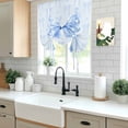 thumbnail image 5 of Cute Bow Tie Up Curtains 45 Inches Long, Kitchen Window Curtains Over Sink, Blue Bowknot Minimalist Solid Color Small Window Curtains Shade Balloon Curtains Valances for Bedroom/Cafe 34"x45", 5 of 8