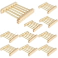 thumbnail image 3 of Ghojet 10Pcs Wooden Soap Tray Self Draining Soap Dish Holder Bathroom Soap Case for Bathroom Kitchen Sink Soap Saver Natural Wooden Holder Hand Craft Bathtub Shower Dish Accessories, 3 of 9