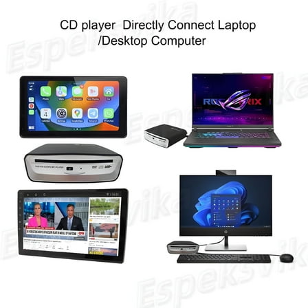 GJX Portable CD VCD Player with USB Port for Car and Devices
