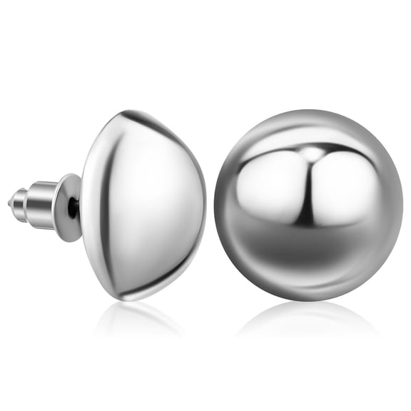 YUYUETIME 1 Pair Large Silver CCB Ball Earrings for Jewelry and Formal Events