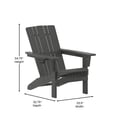 thumbnail image 5 of BizChair Adirondack Chair with Cup Holder, Weather Resistant HDPE Adirondack Chair in Gray, Set of 2, 5 of 12