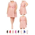 thumbnail image 6 of Women's Plus Size Lace Short Sleeve Party Midi Dress, 6 of 6