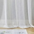 thumbnail image 6 of Black and White Sheer Curtains, Room Decorative Vertical Stripe Voile Grommet Sheer Curtain Panels Yarn Dyed Faux Linen Textured Semi Sheer Window Drapes for Bedroom, 55"W x 54"L, 2 Panels, 6 of 9