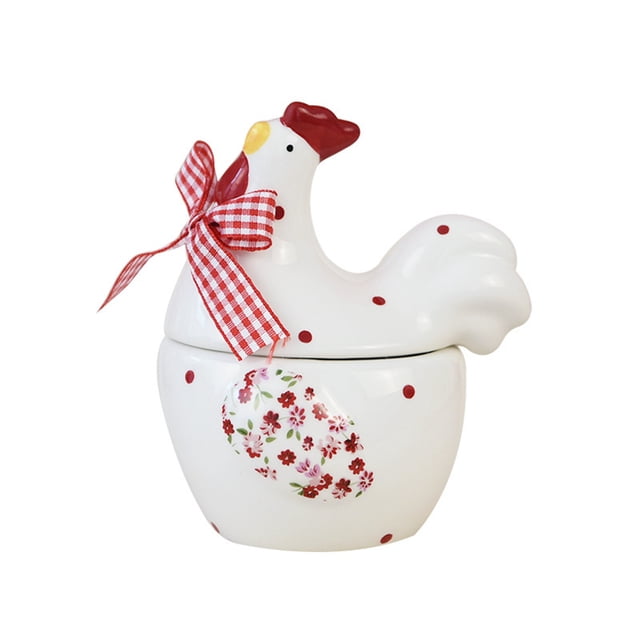 Kitchen Spice Jars Chicken Shaped Ceramic Seasoning Container 150Ml for Easter Kitchen Storage and Countertop Use