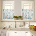 thumbnail image 4 of Kitchen Curtains Set, Teal Red Coastal Kitchen Curtains and Valances Set, Nautical Summer Beach Sea Turtle Coral Rod Pocket Tier Curtains 24 Inch Length for Cafe/Bedroom Windows, 4 of 6