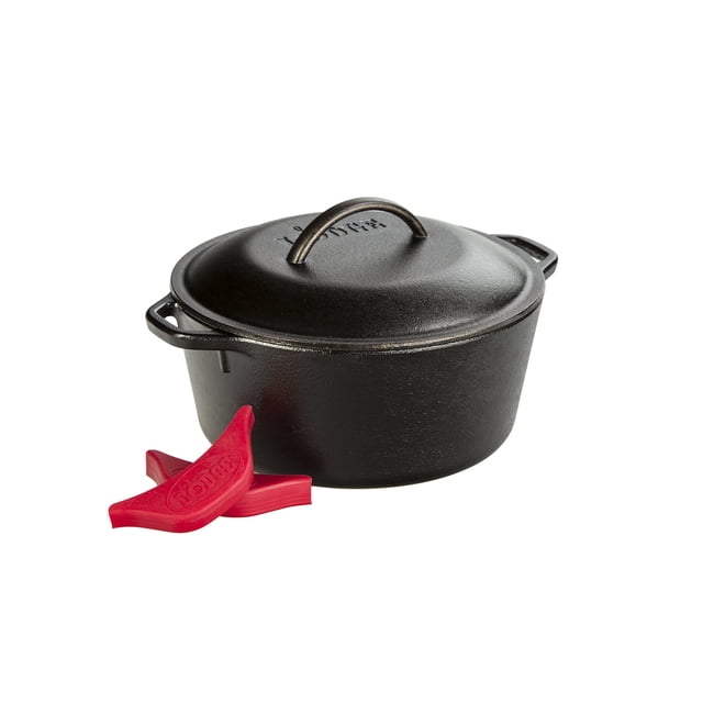 Dutch Oven Lodge L8DOL3HH41PLT de hierro fundido de 5 litros con soporte de asa
