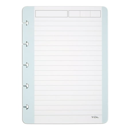 TUL® Discbound Notebook Task Pad, 3" x 7-1/2", 50 Sheets, Teal/White