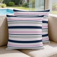thumbnail image 2 of 26x26 Pillow Covers Set of 2, Pink Grey Striped Square Throw Pillow Covers for Couch/Sofa/Living Room, Farmhouse Stripes Modern Abstract Art Decorative Soft Pillowcases for Couch Throw Pillows, 2 of 9