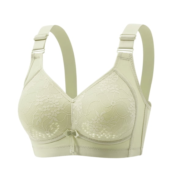 THDHVS Wireless Bras for Women,Lady's Fashion Comfortable Breastplate Lace Breathable Bra Underwear No Rims Green 40