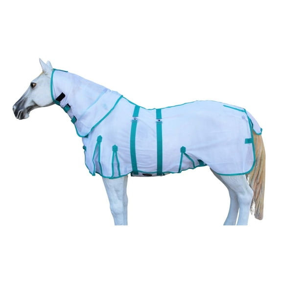 82" Horse Light Summer Spring Airflow Scrim Sheet FlySheet Mesh Neck White 73140