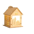 thumbnail image 3 of Casa de pueblo navideña iluminada, luces navideñas, decoración de casa de madera, Árbol de Navidad, 3 of 9