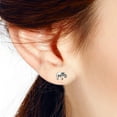 thumbnail image 2 of Jungle Little Elephant Lover Animal 3D .925 Sterling Silver Stud Earrings, 2 of 4