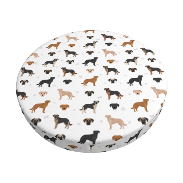 Kdxio Labrador Retriever Dog Print Elastic Bar Stool Cover Personalized Washable Stool Cover for Barbershop Home Bar Kitchen-12 inch