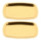 thumbnail image 1 of 2 PCS Bandejas de acero inoxidable Bandejas de frutas Bandejas de almacenamiento Platos de sushi (Dorado), 1 of 6