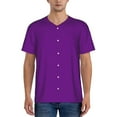 thumbnail image 4 of Haiem Hip Hop Hipster Baseball Jersey Button Down Shirts Sports Uniforms Men Women Jersey(Purple,Small), 4 of 9