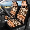 thumbnail image 3 of Pzuqiu Seat Protectors, Compatible with SUV Seats Van Seats, Car Seat Covers for Truck most Cars Full Set, Geometric Brown Pattern, 3 of 10