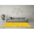 thumbnail image 3 of Ahgly Company Indoor Round Abstract Yellow Modern Area Rugs, 5' Round, 3 of 4