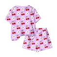 thumbnail image 5 of Cethrio Girls Summer Outfit Sets 2 Piece, Crew Neck Vacation Short Sleeve Kids' Clothing Sets Purple Size 3-4 T, 5 of 5